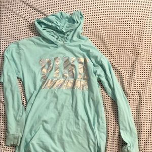 Blue long sleeve pink